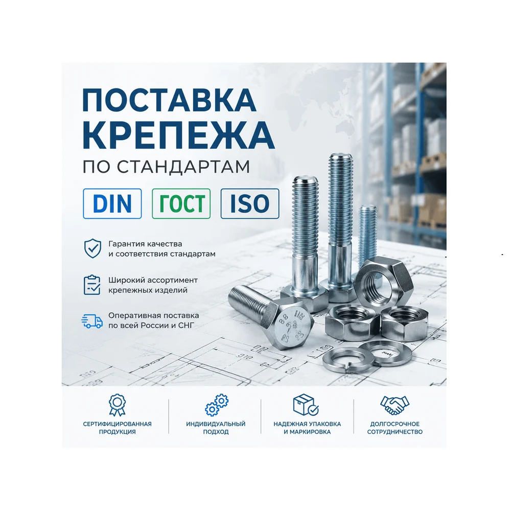 Поставки крепежа по DIN, ГОСТ, ISO